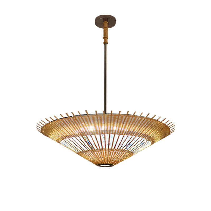 OEM pendentif de bambou rotin forme de parapluie légère pour la décoration de la maison
