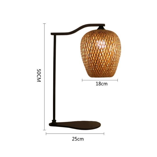 Atmosphère lampe de table en rotin, lampe de table en bambou Pour la décoration intérieure