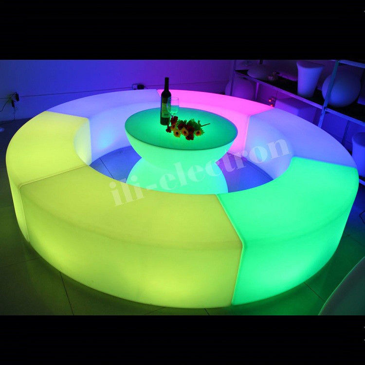 Meubles à lumière LED à changement de couleur, fauteuil de salon LED rechargeable OEM