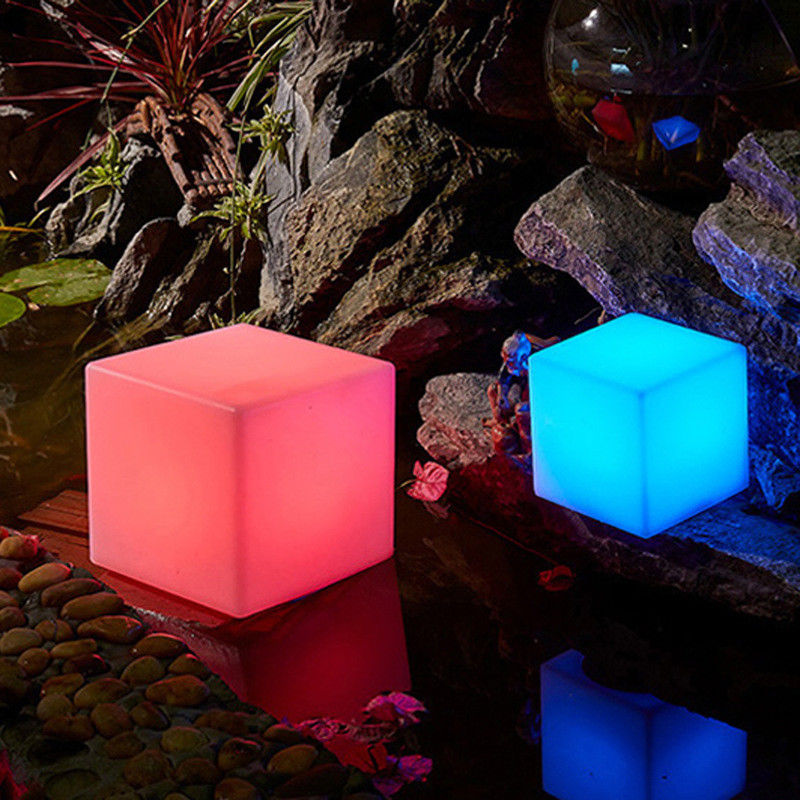 Commande à distance LED Cube Lumière nocturne éclairée Rgb Couleur changeante Batterie rechargeable