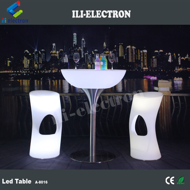 Table de cocktail haute LED Table métallique avec chaise pour événement