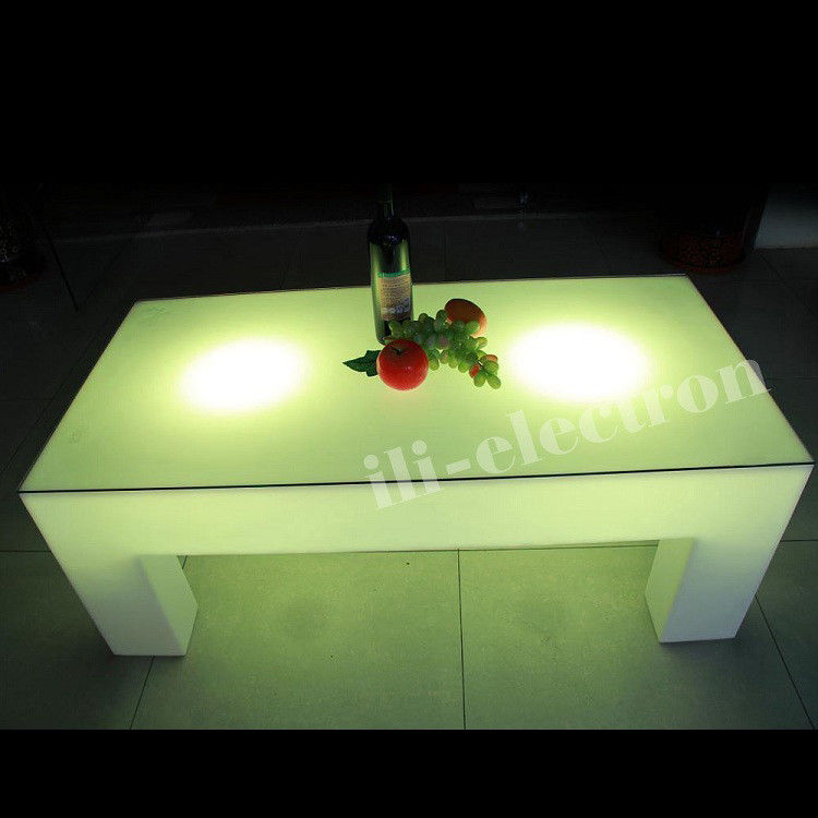 Table à cocktail à 4 jambes à LED, 16 couleurs changeantes, table à LED à éclairage