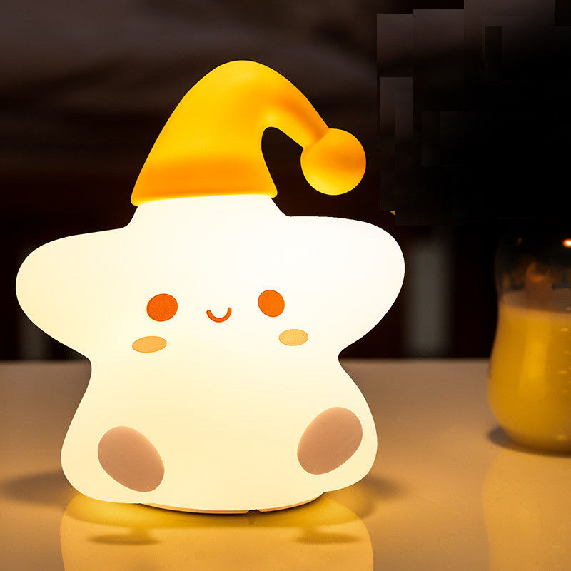 Cadeau créatif Stars lampe de silicone pat chambre à coucher lit led petite lumière de nuit mignon cadeau d'anniversaire des enfants