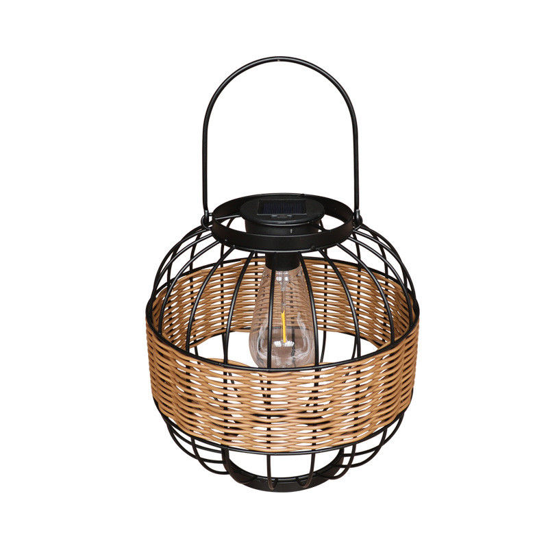 Lampes de jardin en rotin étanche, lampes solaires en rotin extérieures pour la décoration de balcon