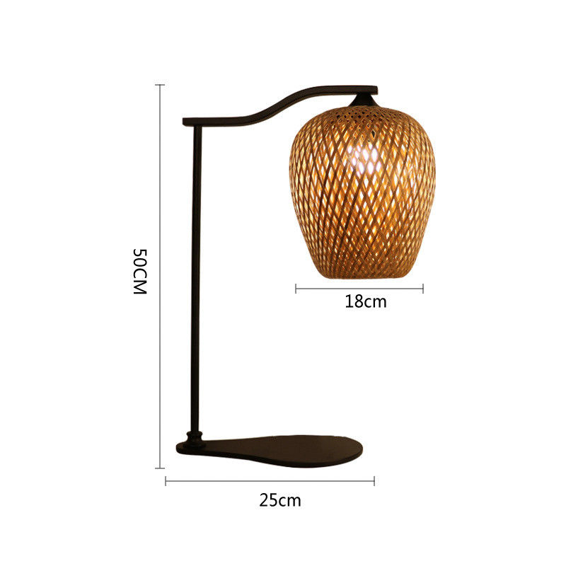 Lampe de table et ombrage en bambou naturel moderne pour la décoration intérieure
