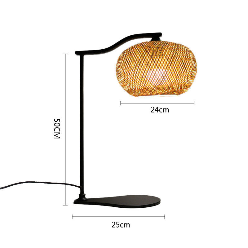Lampe de table de chevet en bambou personnalisée 2700K Blanc chaud doux pour la décoration de la maison